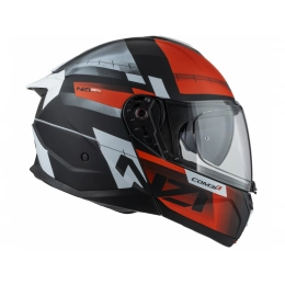 COMBI 3 DUO BLACK & RED & WHITE MATT felnyitható bukósisak